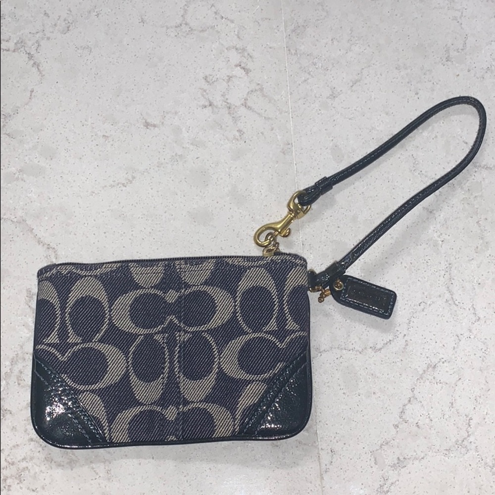 EUC - Denim Coach wristlet